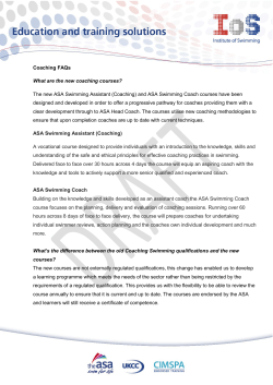 Coaching FAQ`s - London Swimming