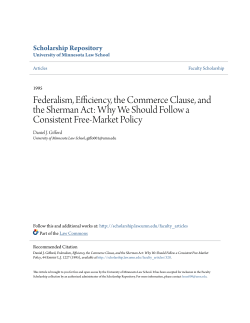 Federalism, Efficiency, the Commerce Clause, and the Sherman Act