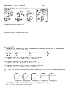 Packet 1 - Kinematics