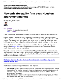 New private equity firm eyes Houston apartment market