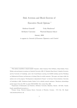 Risk Aversion and Block Exercise of Executive Stock Options