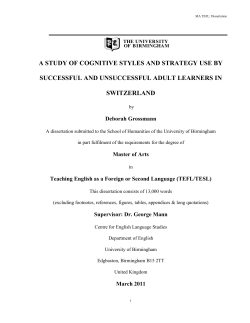a study of cognitive styles and strategy use by successful and