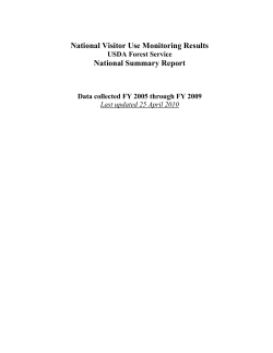 National Visitor Use Monitoring Results National Summary Report
