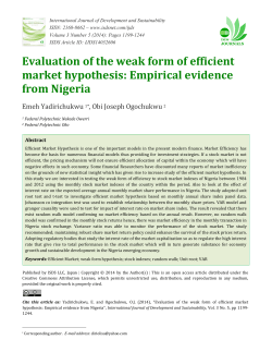 Evaluation of the weak form of efficient market hypothesis: Empirical