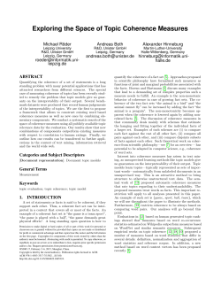 Exploring the Space of Topic Coherence Measures