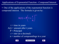 Applications of Exponential Functions: Compound Interest
