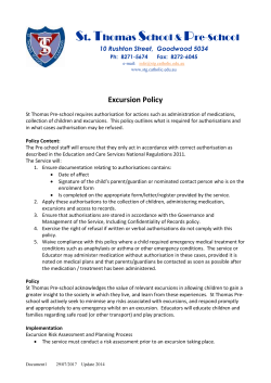Excursion Policy - St Thomas School, Goodwood