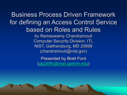 Business Process Driven Framework for defining an Access Control