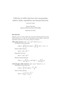 Collection of utility functions and corresponding indirect
