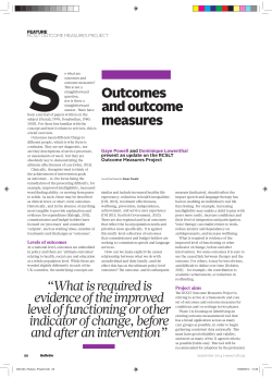 Outcomes and outcome measures