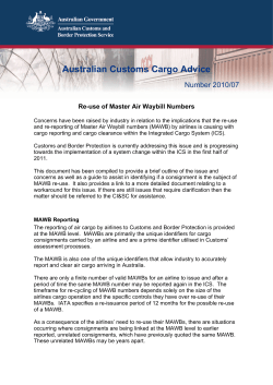 Re-use of Master Air Waybill Numbers