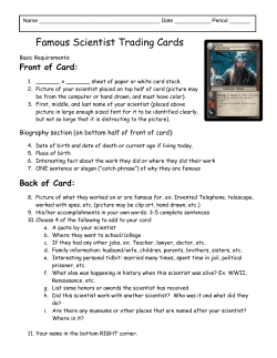 Famous Scientist Trading Cards
