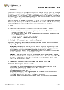 Coaching and Mentoring Policy