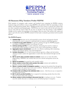 40 Reasons Why Vendors Prefer PEPPM
