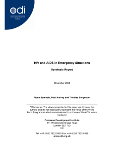 HIV and AIDS in Emergency Situations