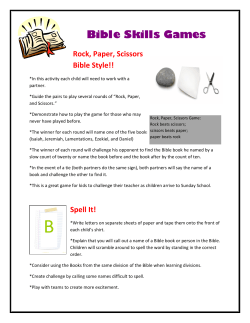 Bible Skills Games Rock, Paper, Scissors Bible Style!!