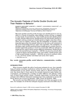 The acoustic features of gorilla double grunts and their relation to