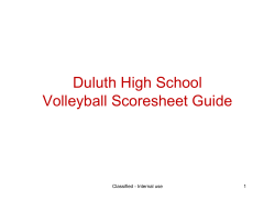 Duluth High School Volleyball Scoresheet Guide