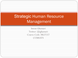 Strategic Human Resource Management