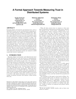 A Formal Approach Towards Measuring Trust in Distributed Systems