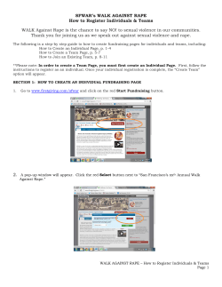 SFWAR`s WALK AGAINST RAPE How to Register Individuals