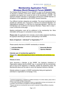 Membership Application Form - Wireless World Research Forum