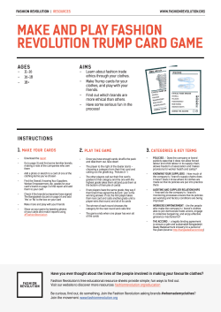 MAKE AND PLAY FASHION REVOLUTION TRUMP CARD GAME