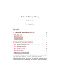 A Sketch of Hodge Theory