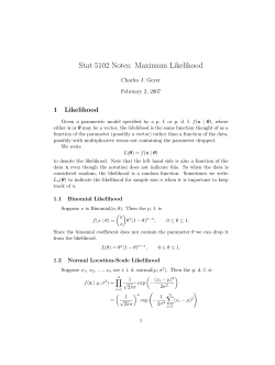 Stat 5102 Notes: Maximum Likelihood