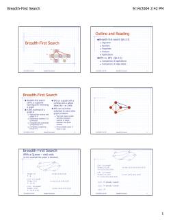 Breadth-First Search Outline and Reading Breadth