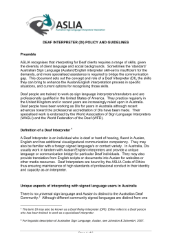 DEAF INTERPRETER (DI) POLICY AND GUIDELINES