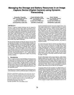 Managing the Storage and Battery Resources in an Image Capture
