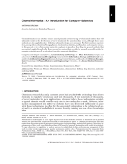 8 Chemoinformatics&mdash;An Introduction for Computer Scientists