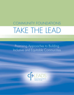 Community Foundations Take the Lead