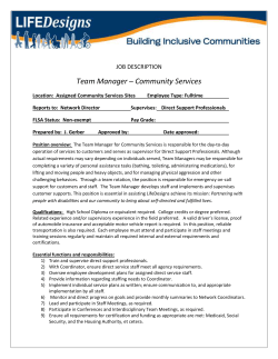 Community Services Team Manager