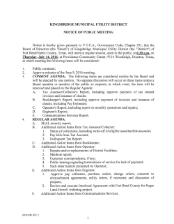 KINGSBRIDGE MUNICIPAL UTILITY DISTRICT