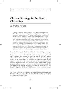 China`s Strategy in the South China Sea