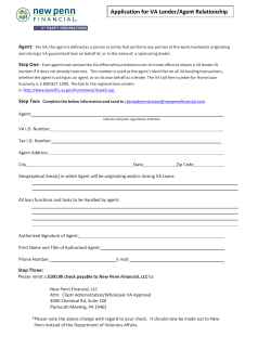 Application for VA Lender/Agent Relationship