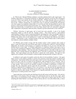 Is Agent-Regret Rational? - Department of Philosophy