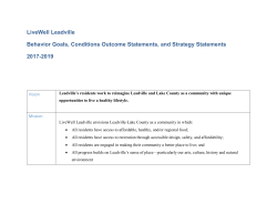 LiveWell Leadville Behavior Goals, Conditions Outcome Statements