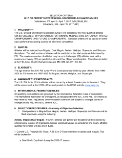 Junior World Championship Criteria