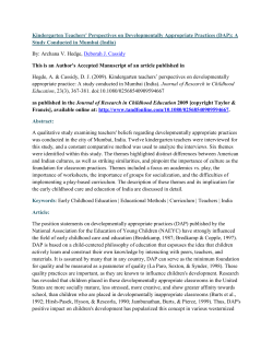 Kindergarten Teachers` Perspectives on Developmentally