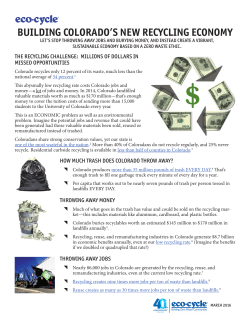 building colorado`s new recycling economy - Eco