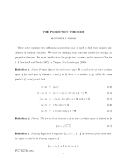 Notes on the Projection Theorem