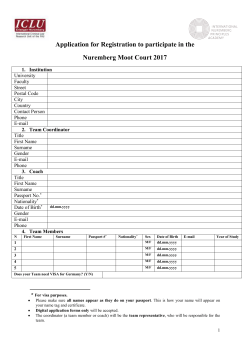 Application for Nuremberg Moot Court 2017