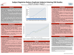 Subjects in CNS Clinical Trials Poorly Reflect Patient Population