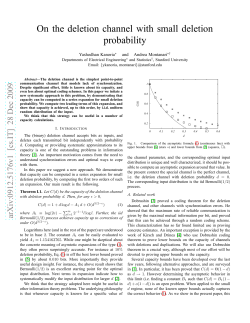 On the deletion channel with small deletion probability