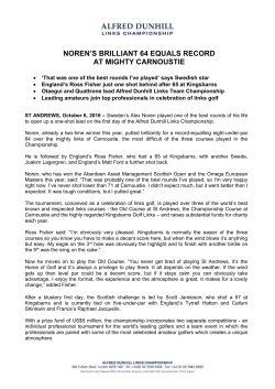 Day one - Alfred Dunhill Links Championship