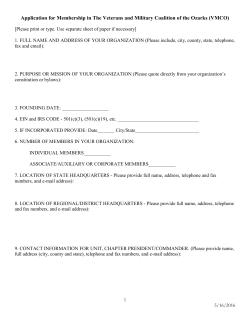 Application for Membership in The Veterans and Military Coalition of