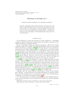 TWISTING FUNCTORS ON O Introduction In the following we study